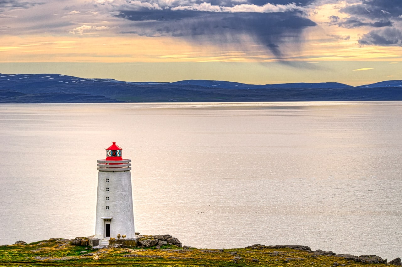 Skardsviti is a lighthouse near the town of Hvammstangi in Iceland.