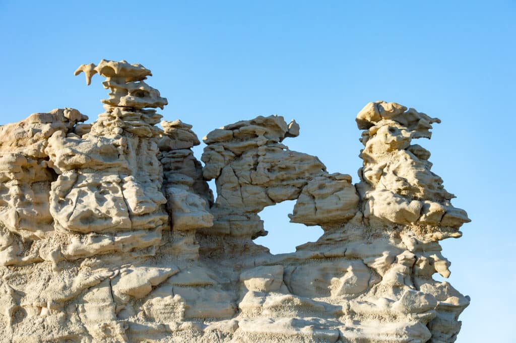 A window structure naturally sculpted in the sandstone of Fantasy Canyon, south of Vernal, Utah.
