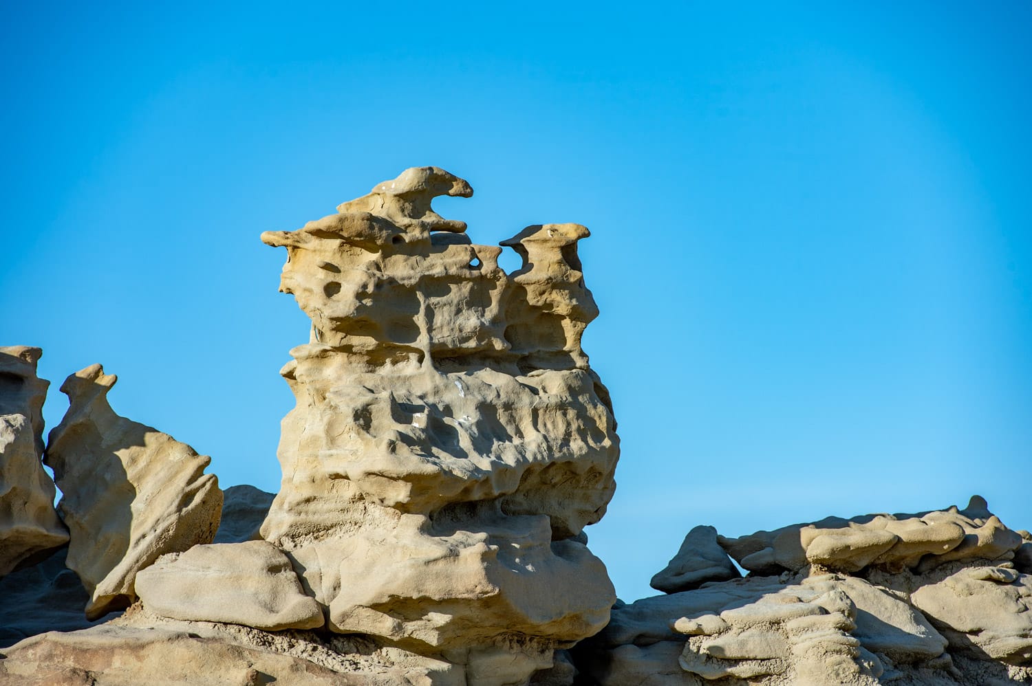 Fanciful figures naturally sculpted in the sandstone of Fantasy Canyon, south of Vernal, Utah.