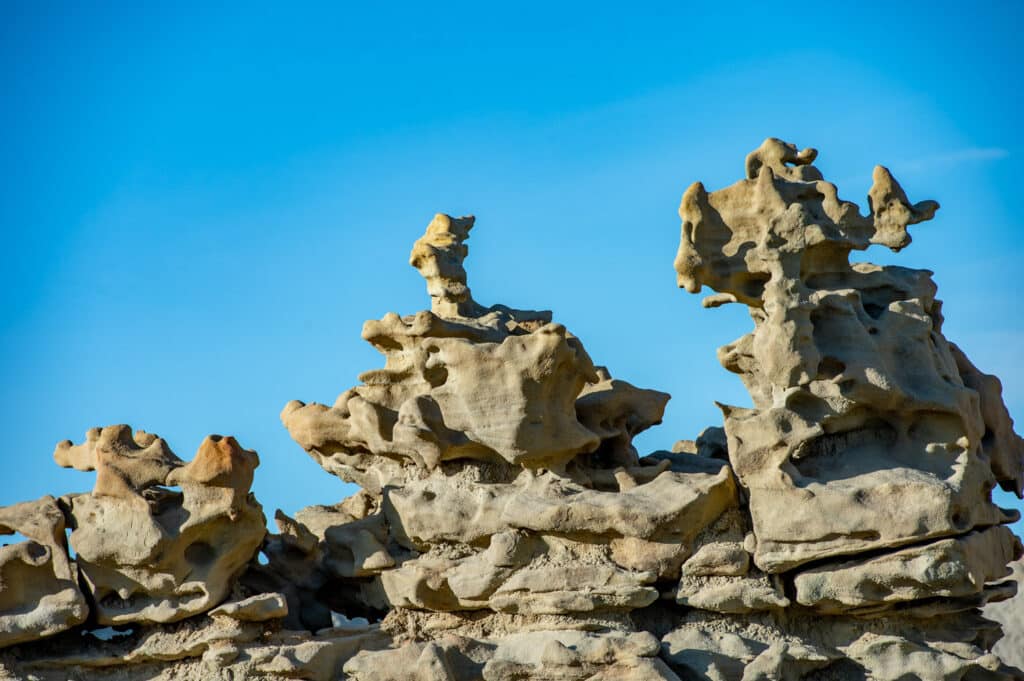 Fanciful figures naturally sculpted in the sandstone of Fantasy Canyon, south of Vernal, Utah.