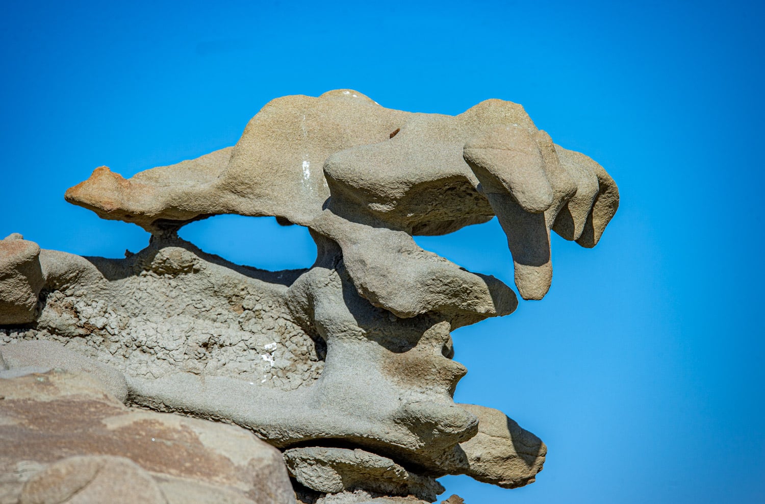 Fanciful figure naturally sculpted in the sandstone of Fantasy Canyon, south of Vernal, Utah. It looks like a panther.